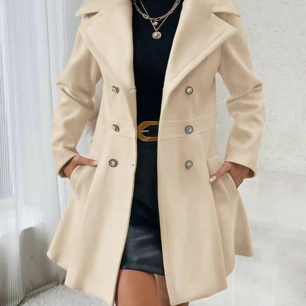Elegant Beige Women's Coat